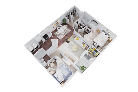 bedroom floor plan an in 3d